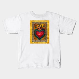 Moroccan Golden Mandala Heart Kids T-Shirt